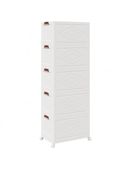 Scatola Portaoggetti con Ruote 5 Livelli 75 L 65x40x179 cm
