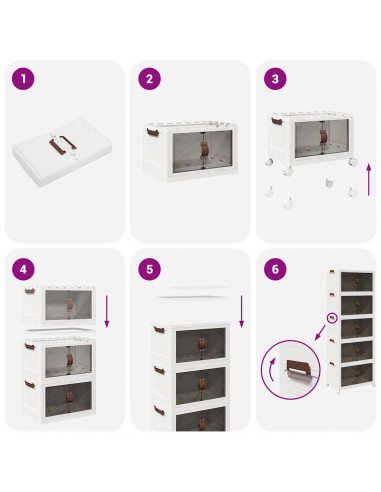 Scatola Portaoggetti con Ruote 5 Livelli 75 L 65x40x179 cm