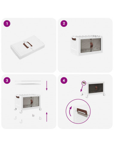 Scatola Portaoggetti Impilabile con Ruote 28 L 48x29,5x33 cm