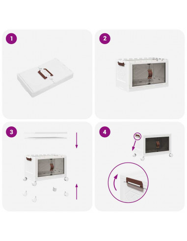 Scatola Portaoggetti Impilabile con Ruote 75 L 65x40x41,5 cm