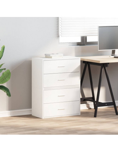 Armadi con 2 Cassetti 2 pz Bianchi 60x31x40cm Legno Multistrato