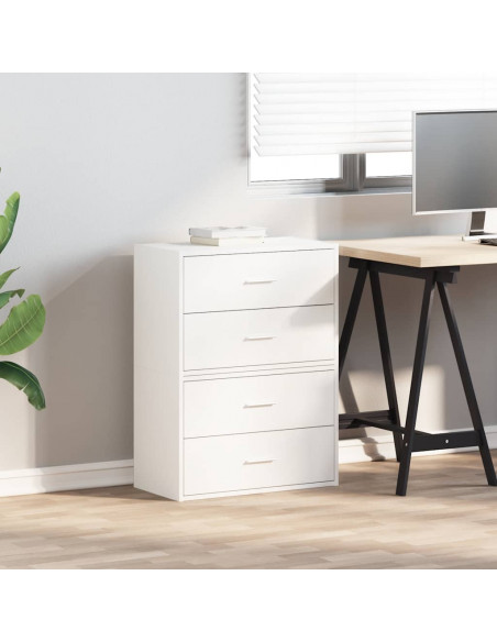 Armadi con 2 Cassetti 2 pz Bianchi 60x31x40cm Legno Multistrato