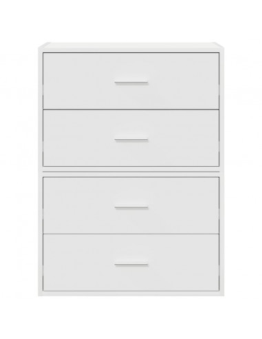 Armadi con 2 Cassetti 2 pz Bianchi 60x31x40cm Legno Multistrato