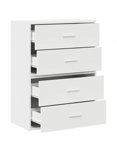 Armadi con 2 Cassetti 2 pz Bianchi 60x31x40cm Legno Multistrato