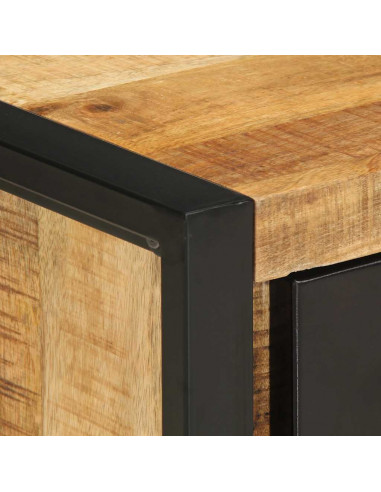 Comodini 2 pz in Legno Massello di Mango Grezzo