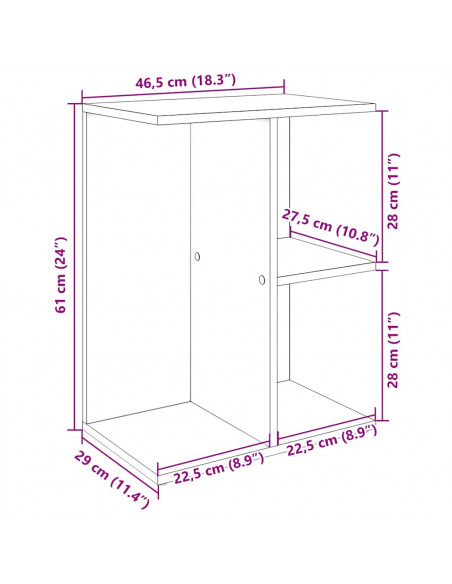 Comodini 2 pz Legno Antico 46,5x29x61 cm in Legno Multistrato