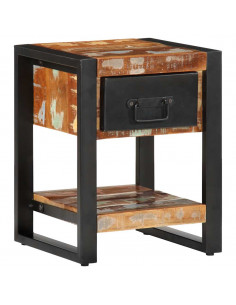 Comodini 2 pz Multicolore in Legno Massello di Mango Grezzo