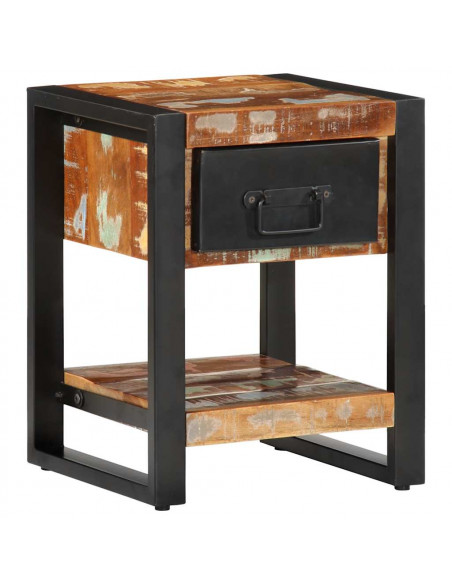 Comodini 2 pz Multicolore in Legno Massello di Mango Grezzo