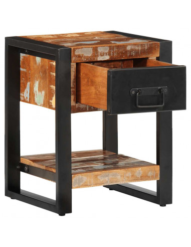 Comodini 2 pz Multicolore in Legno Massello di Mango Grezzo