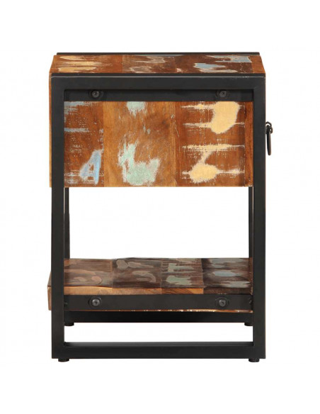 Comodini 2 pz Multicolore in Legno Massello di Mango Grezzo