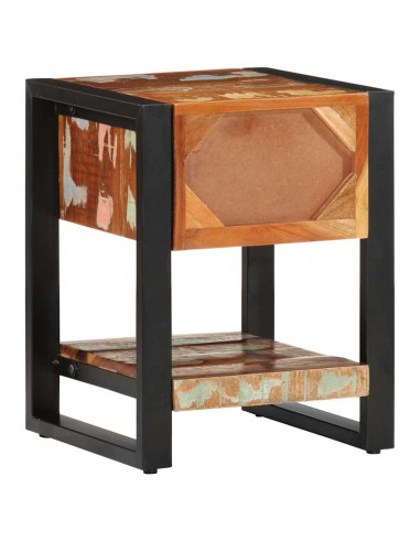 Comodini 2 pz Multicolore in Legno Massello di Mango Grezzo