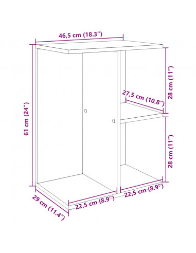 Comodini 2 pz Rovere Marrone 46,5x29x61 cm in Legno Multistrato