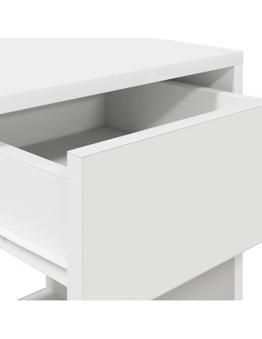 Comodini con Cassetto 2 pz Bianchi 35x34x66,5 cm