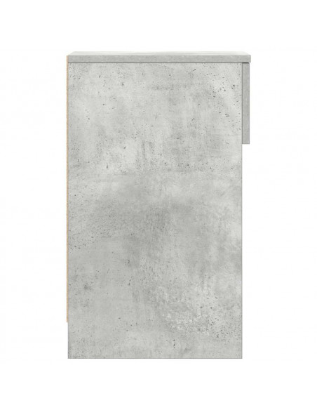 Comodini con Cassetto 2 pz Grigio Cemento 20x36x60 cm