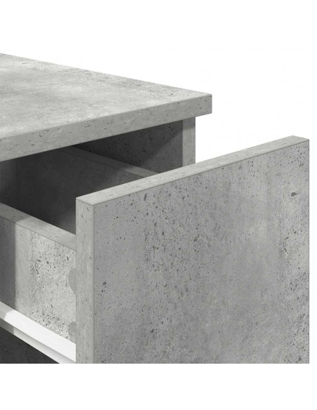 Comodini con Cassetto 2 pz Grigio Cemento 20x36x60 cm