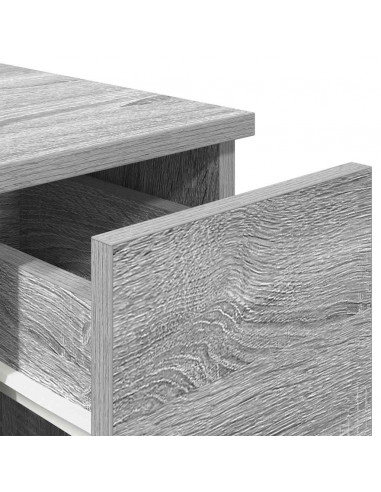 Comodini con Cassetto 2 pz Grigio Sonoma 20x36x60 cm