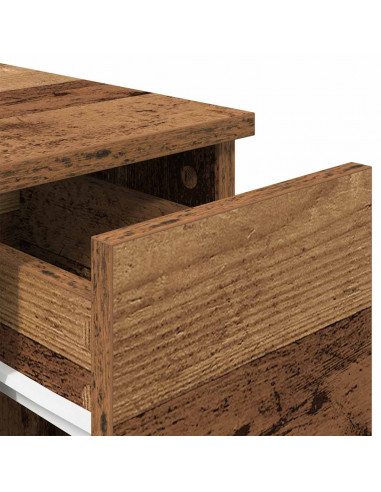 Comodini con Cassetto 2 pz in Legno Antico 20x36x60 cm