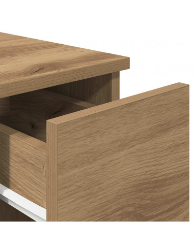 Comodini con Cassetto 2 pz Rovere Artigianale 20x36x60 cm