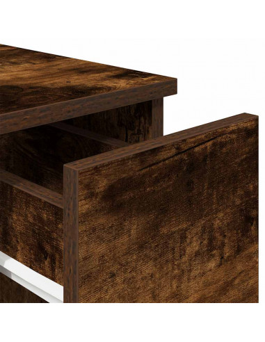 Comodini con Cassetto 2 pz Rovere Fumo 20x36x60 cm