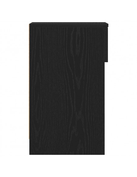 Comodini con Cassetto 2 pz Rovere Nero 20x36x60 cm