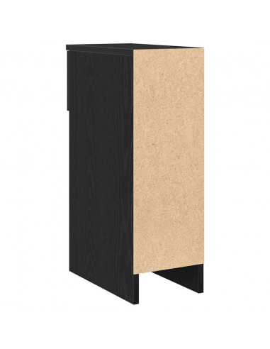 Comodini con Cassetto 2 pz Rovere Nero 20x36x60 cm