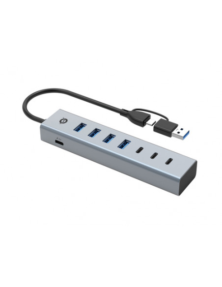 Conceptronic HUBBIES20GP hub di interfaccia USB 3.2 Gen 1 (3.1 Gen 1) Type-C 5000 Mbit/s Grigio