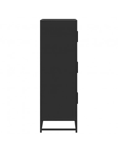 Credenza Nera 68x35x106,5 cm Legno Multistrato Metallo