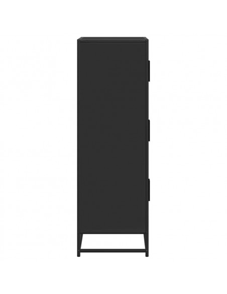 Credenza Nera 68x35x106,5 cm Legno Multistrato Metallo
