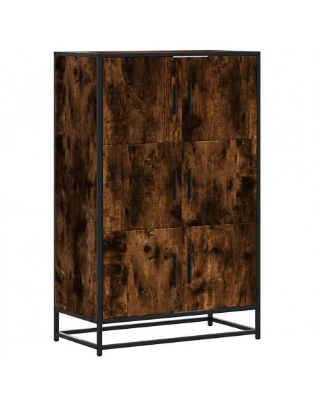 Credenza Rovere Fumo 68x35x106,5 cm Legno Multistrato Metallo