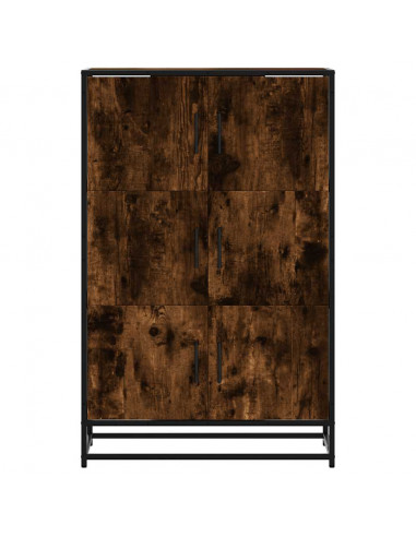 Credenza Rovere Fumo 68x35x106,5 cm Legno Multistrato Metallo