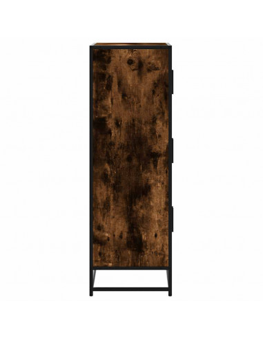 Credenza Rovere Fumo 68x35x106,5 cm Legno Multistrato Metallo