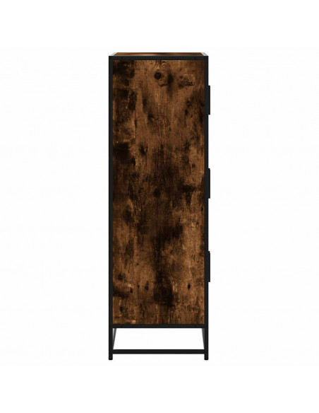 Credenza Rovere Fumo 68x35x106,5 cm Legno Multistrato Metallo