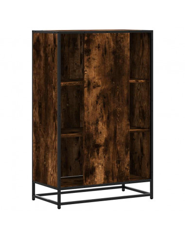 Credenza Rovere Fumo 68x35x106,5 cm Legno Multistrato Metallo