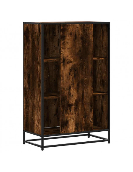 Credenza Rovere Fumo 68x35x106,5 cm Legno Multistrato Metallo
