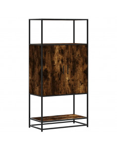 Credenza Rovere Fumo 68x35x139 cm Legno Multistrato Metallo