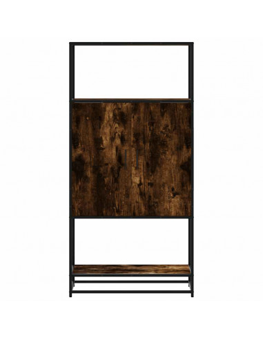 Credenza Rovere Fumo 68x35x139 cm Legno Multistrato Metallo