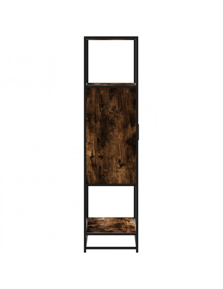 Credenza Rovere Fumo 68x35x139 cm Legno Multistrato Metallo