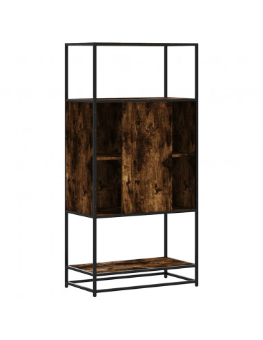 Credenza Rovere Fumo 68x35x139 cm Legno Multistrato Metallo