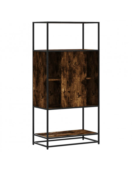 Credenza Rovere Fumo 68x35x139 cm Legno Multistrato Metallo