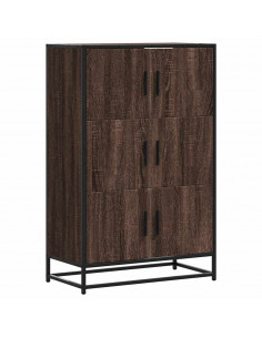 Credenza Rovere Marrone 68x35x106,5cm Legno Multistrato Metallo 2