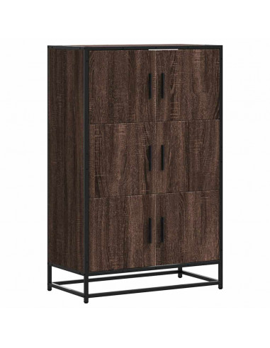 Credenza Rovere Marrone 68x35x106,5cm Legno Multistrato Metallo