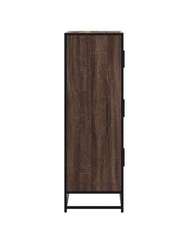 Credenza Rovere Marrone 68x35x106,5cm Legno Multistrato Metallo