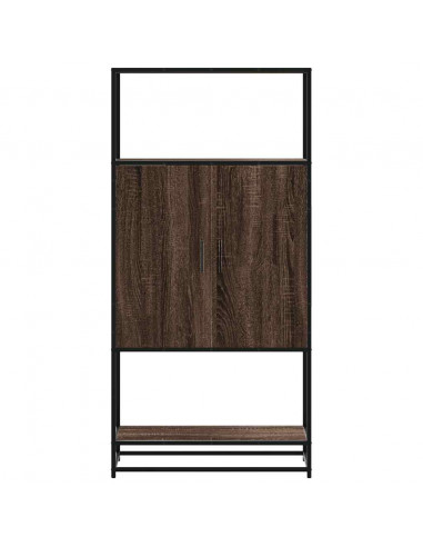 Credenza Rovere Marrone 68x35x139 cm Legno Multistrato Metallo