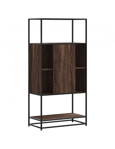 Credenza Rovere Marrone 68x35x139 cm Legno Multistrato Metallo