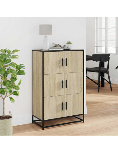 Credenza Rovere Sonoma 68x35x106,5 cm Legno Multistrato Metallo
