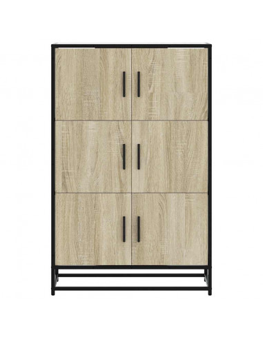 Credenza Rovere Sonoma 68x35x106,5 cm Legno Multistrato Metallo