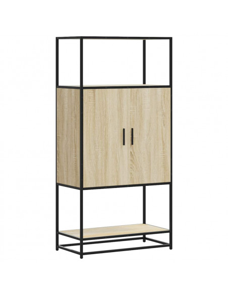Credenza Rovere Sonoma 68x35x139 cm Legno Multistrato Metallo