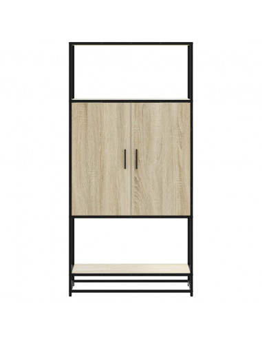 Credenza Rovere Sonoma 68x35x139 cm Legno Multistrato Metallo
