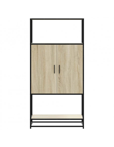 Credenza Rovere Sonoma 68x35x139 cm Legno Multistrato Metallo