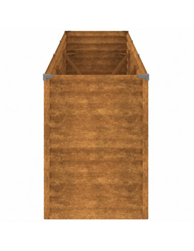 Fioriera Rialzata da Giardino 291x50x69 cm in Acciaio Corten